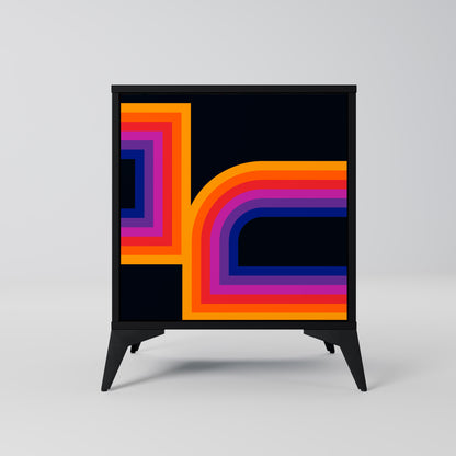 BLINDED BY THE LIGHTS 1-Door Sideboard in Black Finish