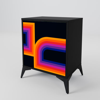 BLINDED BY THE LIGHTS 1-Door Sideboard in Black Finish