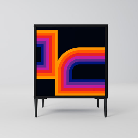 BLINDED BY THE LIGHTS 1-Door Sideboard in Black Finish