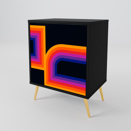 BLINDED BY THE LIGHTS 1-Door Sideboard in Black Finish