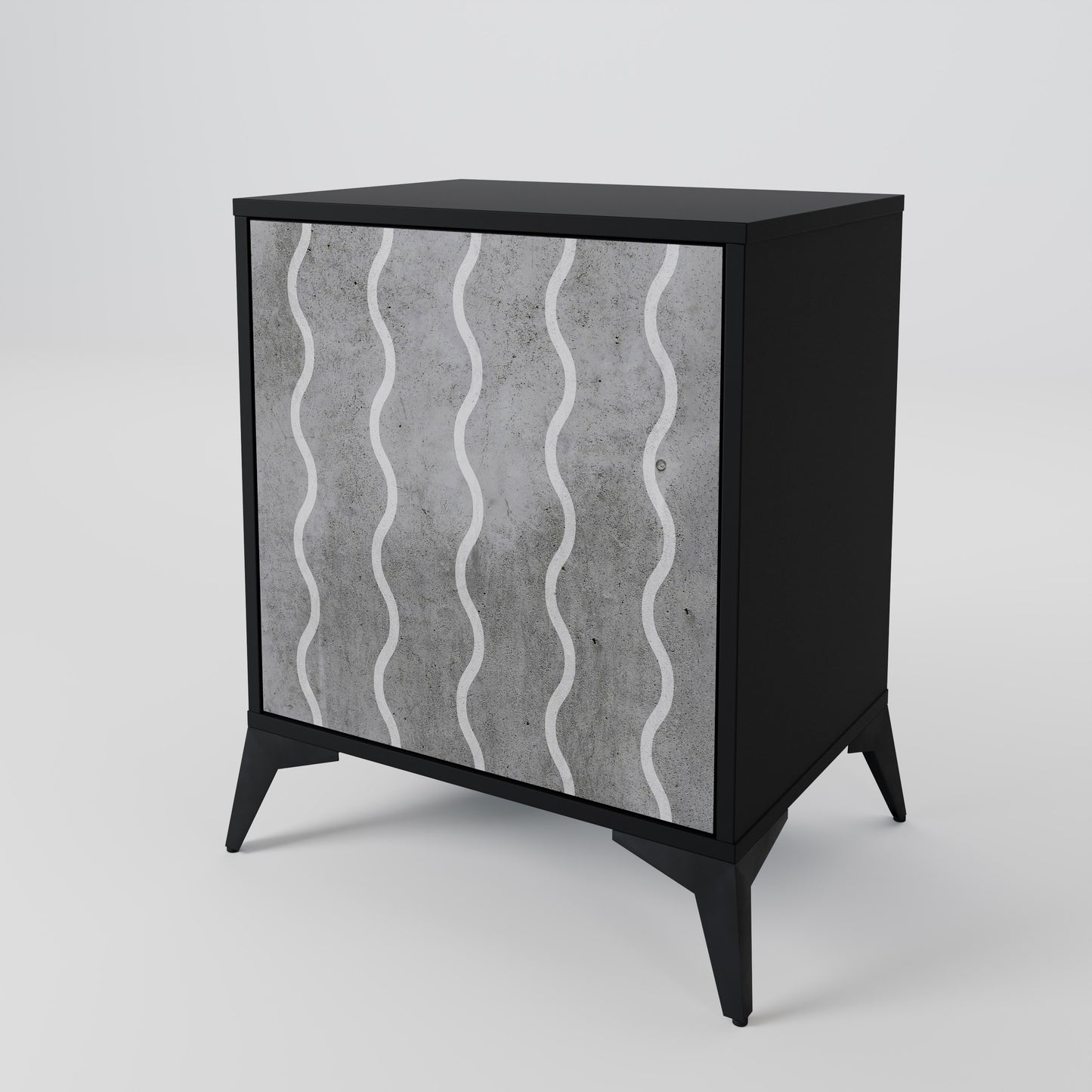 Credenza WAVES OF CONCRETE a 1 anta con finitura nera