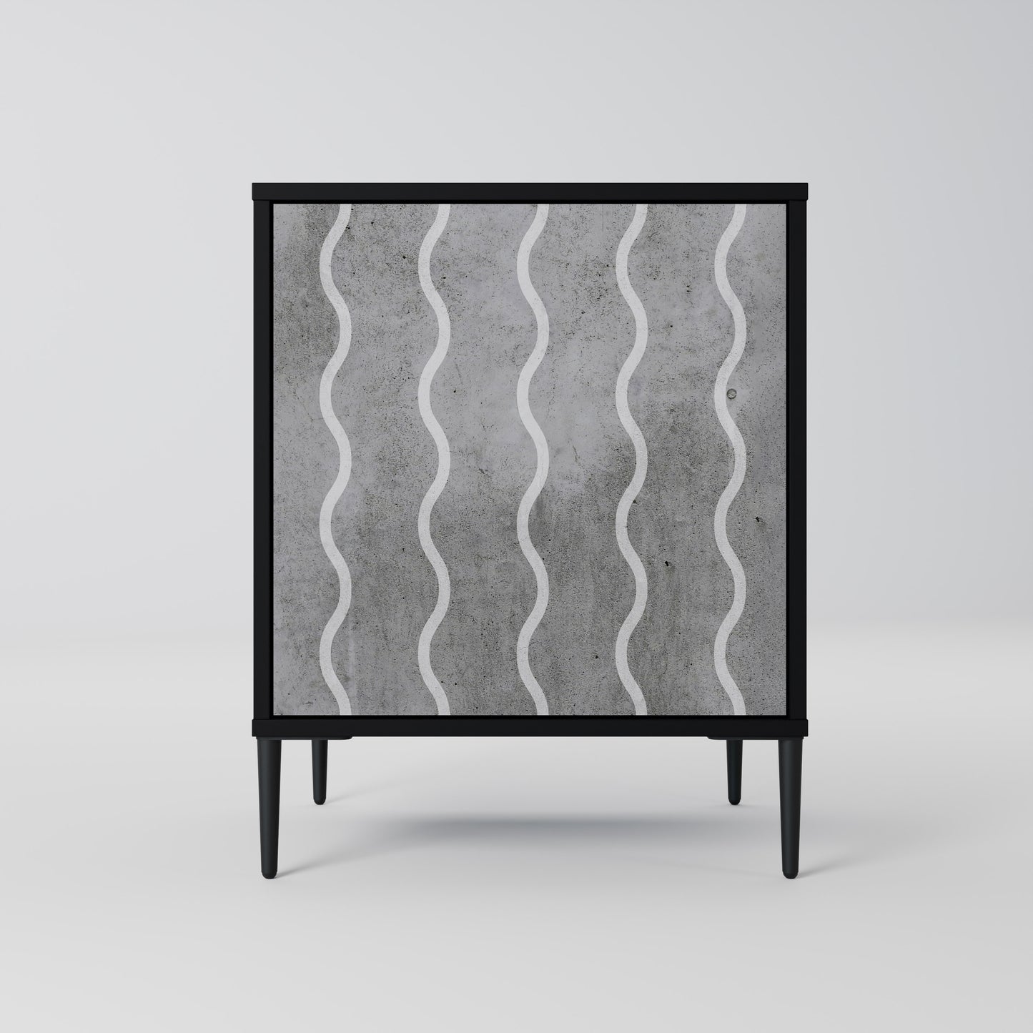 Credenza WAVES OF CONCRETE a 1 anta con finitura nera