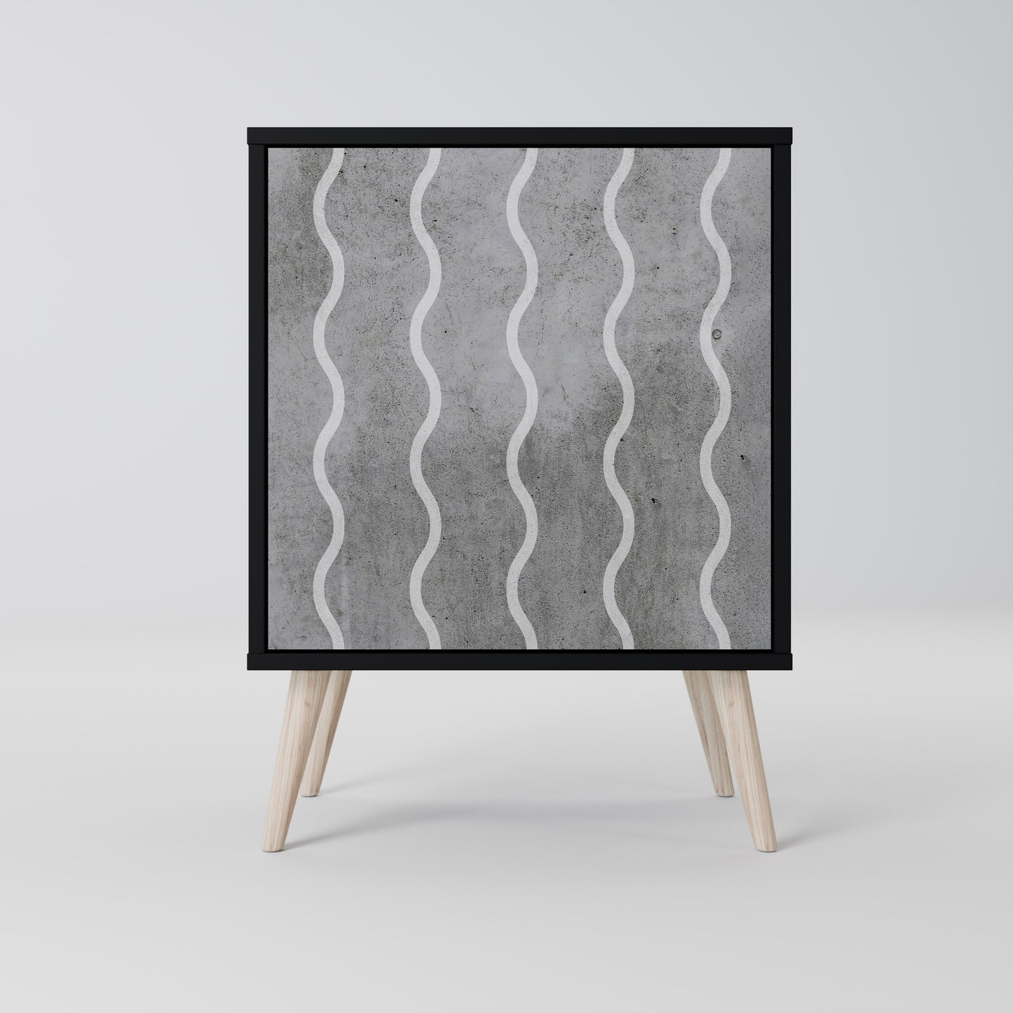 Credenza WAVES OF CONCRETE a 1 anta con finitura nera