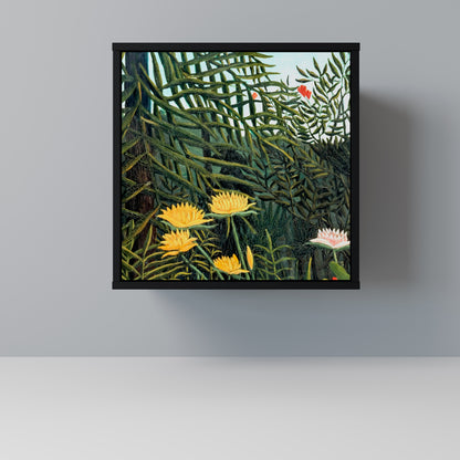 Credenza a 1 anta VIRGIN FOREST WITH SUNSET con finitura nera