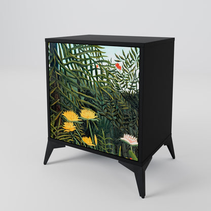 Credenza a 1 anta VIRGIN FOREST WITH SUNSET con finitura nera