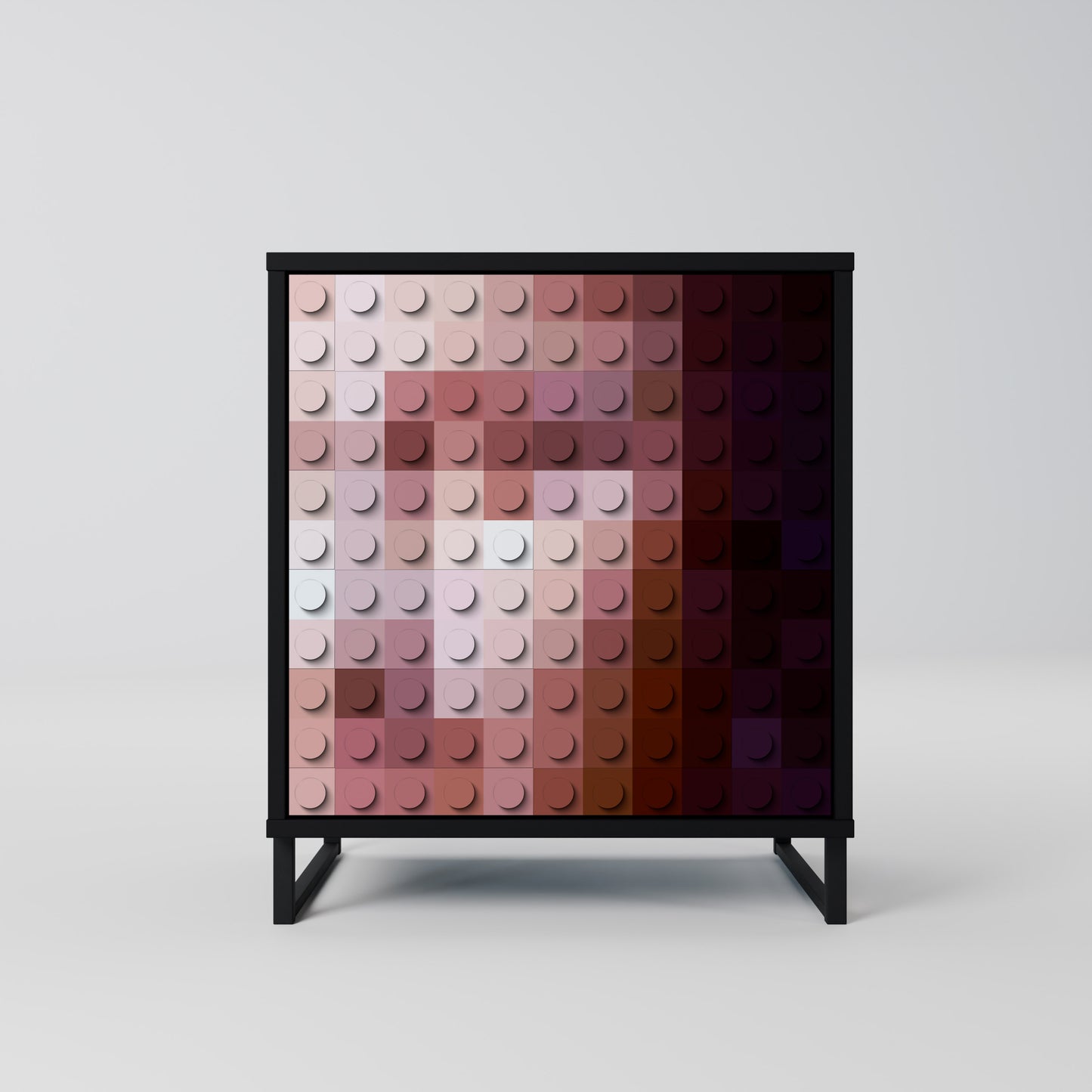 Credenza CONSTRUCTIVE ART a 1 anta con finitura nera