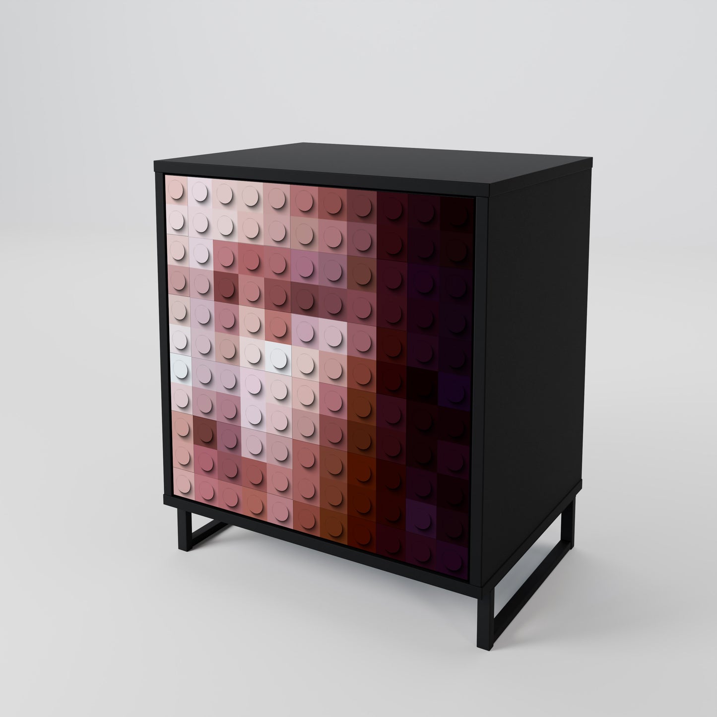 Credenza CONSTRUCTIVE ART a 1 anta con finitura nera