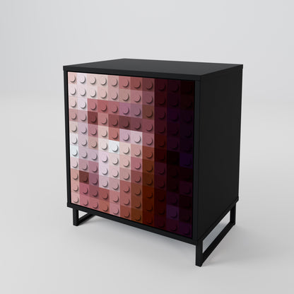 Credenza CONSTRUCTIVE ART a 1 anta con finitura nera