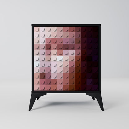 Credenza CONSTRUCTIVE ART a 1 anta con finitura nera