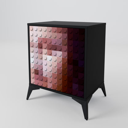 Credenza CONSTRUCTIVE ART a 1 anta con finitura nera