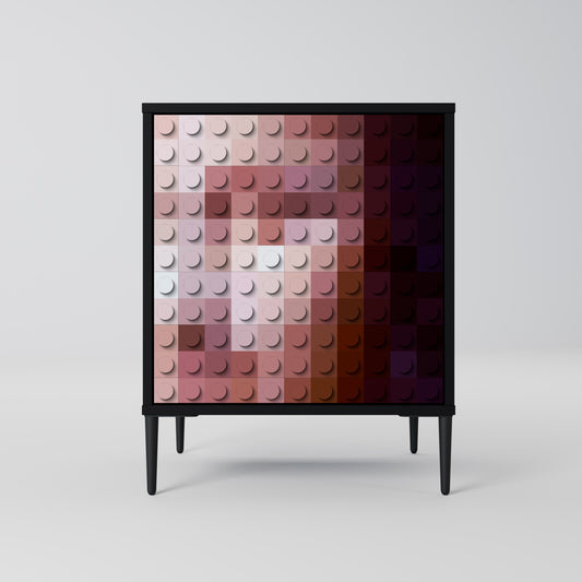 Credenza CONSTRUCTIVE ART a 1 anta con finitura nera