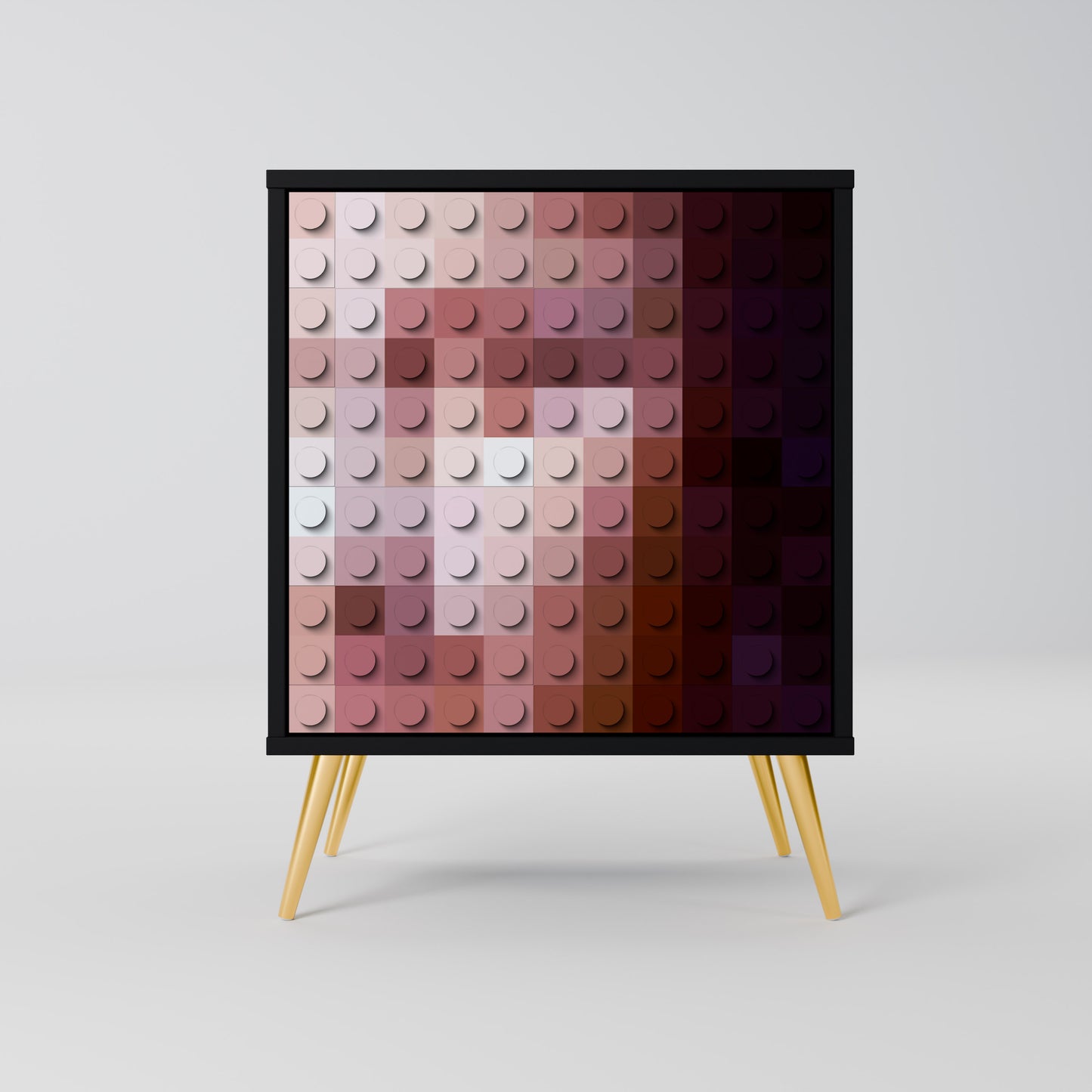 Credenza CONSTRUCTIVE ART a 1 anta con finitura nera