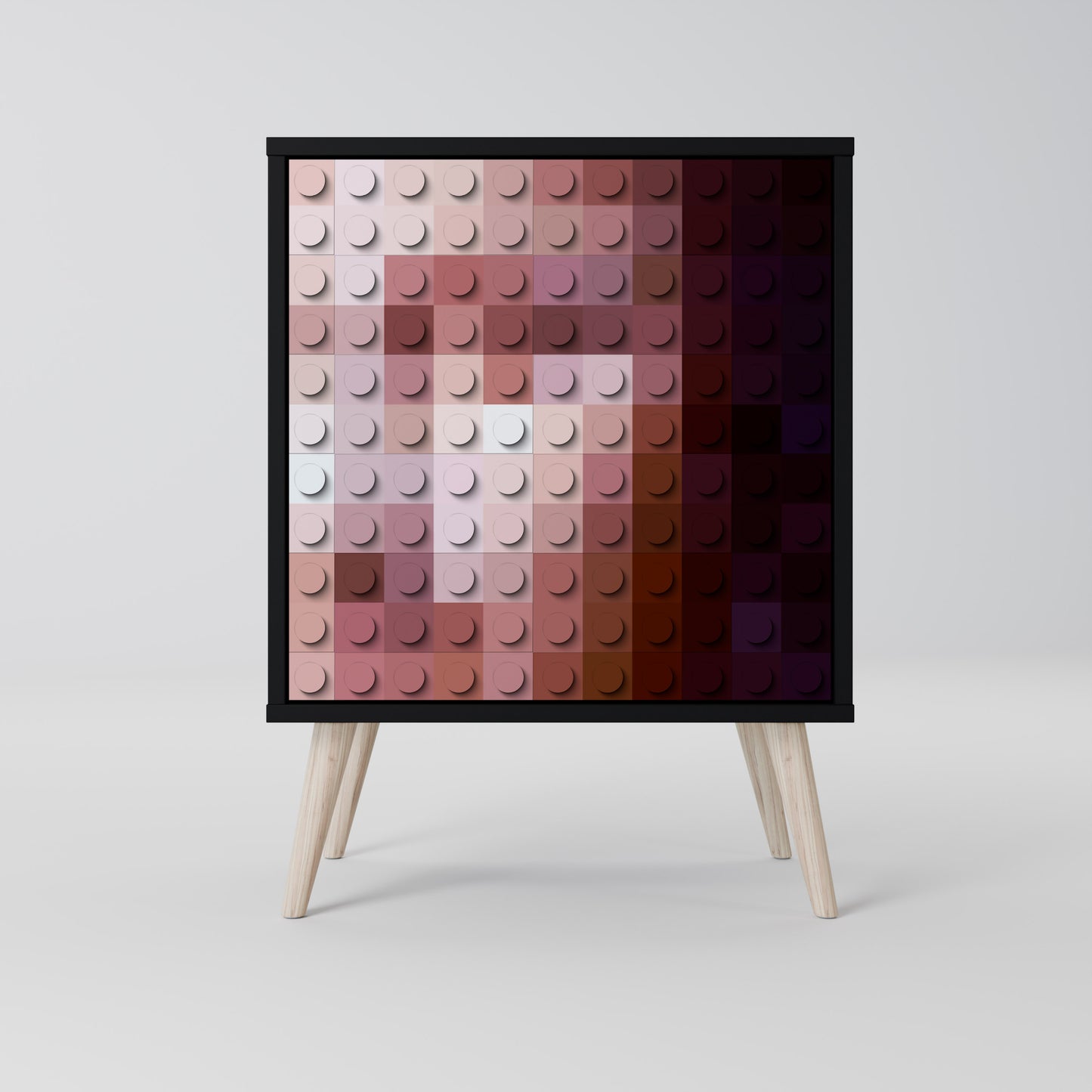 Credenza CONSTRUCTIVE ART a 1 anta con finitura nera