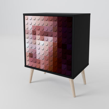 Credenza CONSTRUCTIVE ART a 1 anta con finitura nera