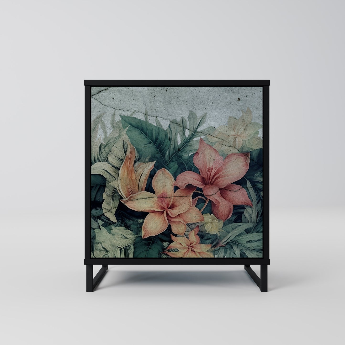 Credenza HEAVENLY BLOOM a 1 anta con finitura nera