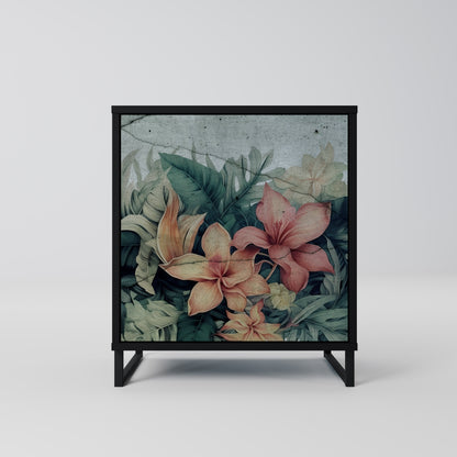 Credenza HEAVENLY BLOOM a 1 anta con finitura nera