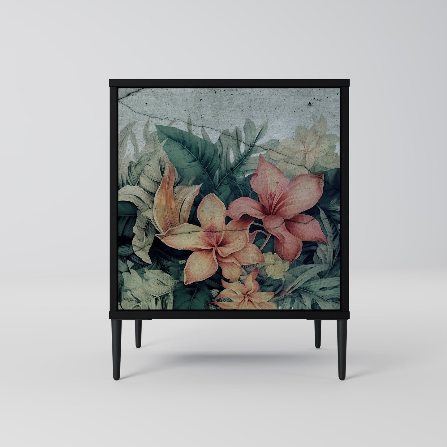 Credenza HEAVENLY BLOOM a 1 anta con finitura nera