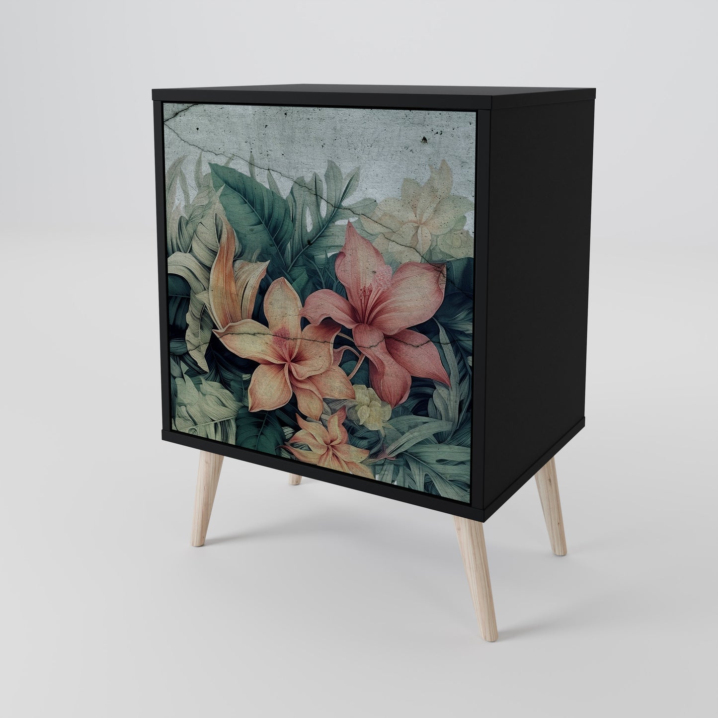 Credenza HEAVENLY BLOOM a 1 anta con finitura nera