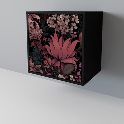 Credenza a 1 anta FLORAL WHISPER con finitura nera