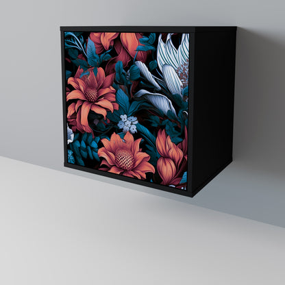 Credenza ETHEREAL BLOSSOMS a 1 anta con finitura nera