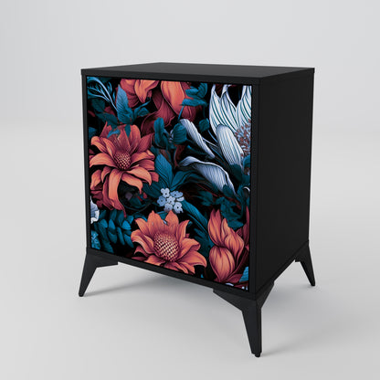Credenza ETHEREAL BLOSSOMS a 1 anta con finitura nera