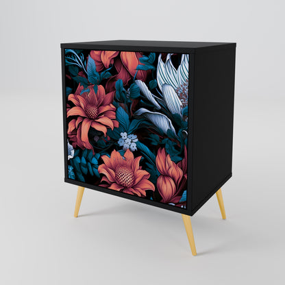 Credenza ETHEREAL BLOSSOMS a 1 anta con finitura nera