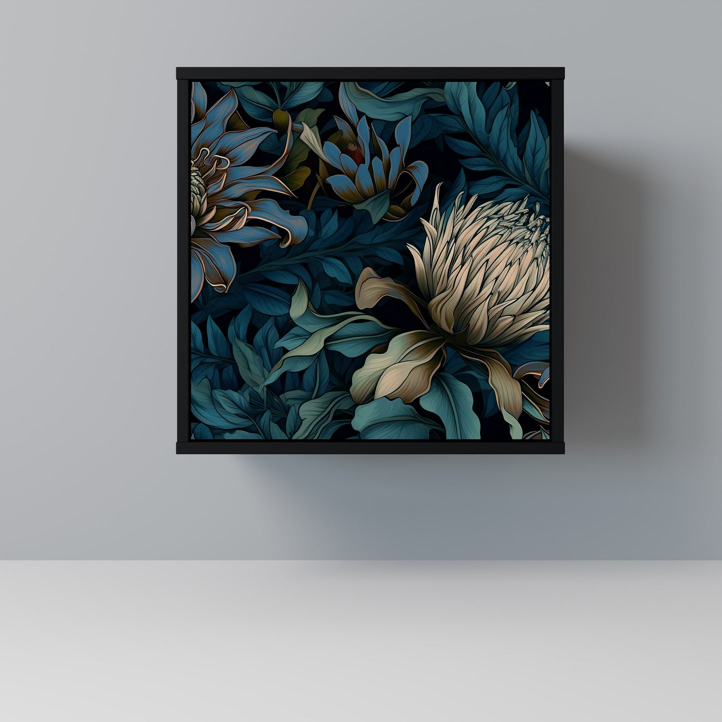 Credenza a 1 anta TWILIGHT BLOOM con finitura nera