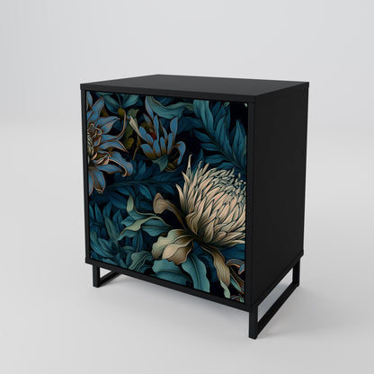 Credenza a 1 anta TWILIGHT BLOOM con finitura nera