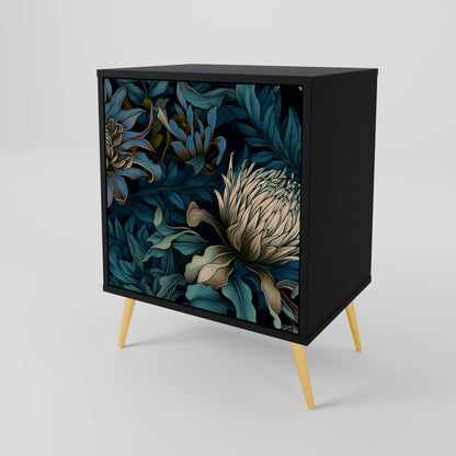Credenza a 1 anta TWILIGHT BLOOM con finitura nera