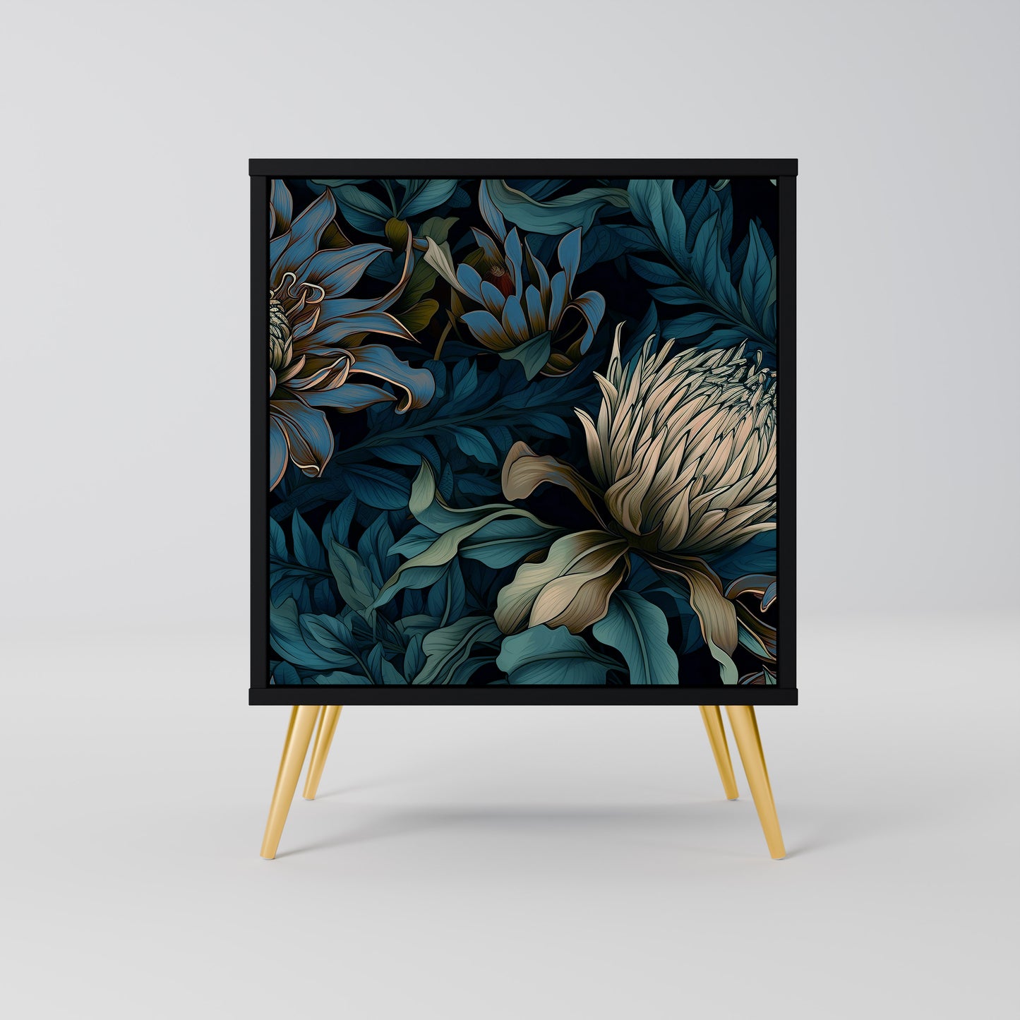 Credenza a 1 anta TWILIGHT BLOOM con finitura nera