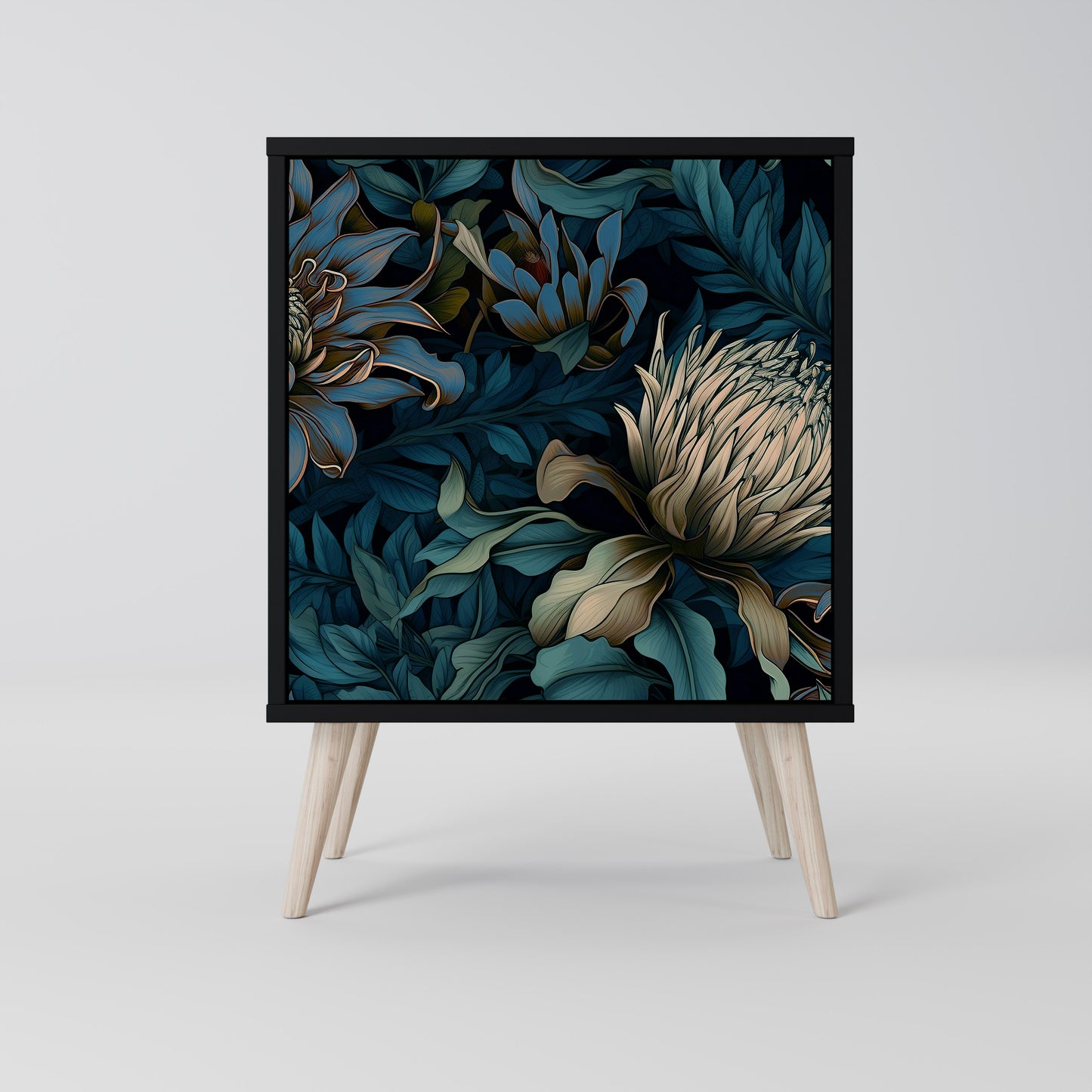 Credenza a 1 anta TWILIGHT BLOOM con finitura nera