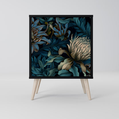 Credenza a 1 anta TWILIGHT BLOOM con finitura nera