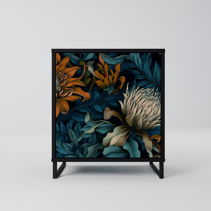 Credenza MORNING BLOOM a 1 anta con finitura nera
