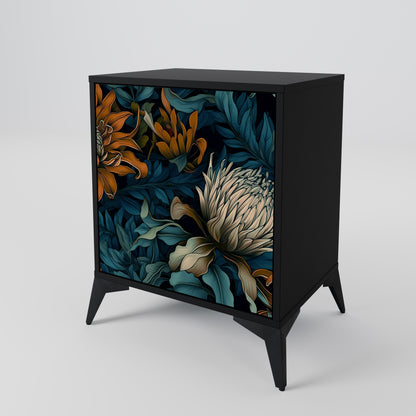 Credenza MORNING BLOOM a 1 anta con finitura nera