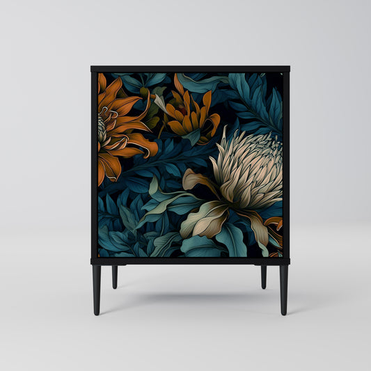 Credenza MORNING BLOOM a 1 anta con finitura nera