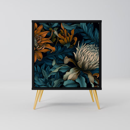 Credenza MORNING BLOOM a 1 anta con finitura nera