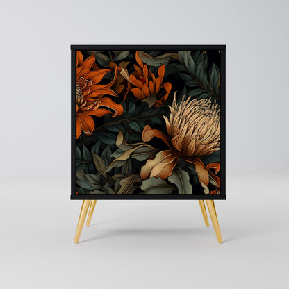 Credenza DAWN BLOOM a 1 anta con finitura nera