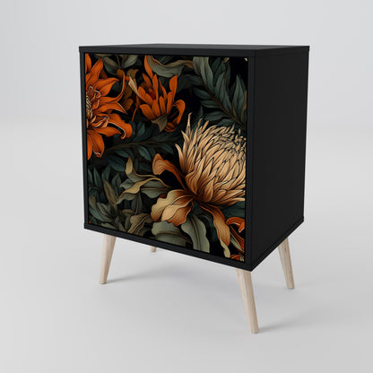 Credenza DAWN BLOOM a 1 anta con finitura nera