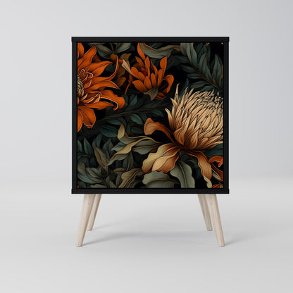 Credenza DAWN BLOOM a 1 anta con finitura nera