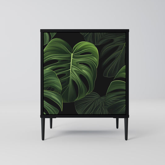 Credenza INFINITE MONSTERA a 1 anta con finitura nera