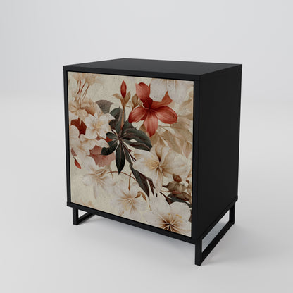 PETAL HARMONY 1-Door Sideboard in Black Finish