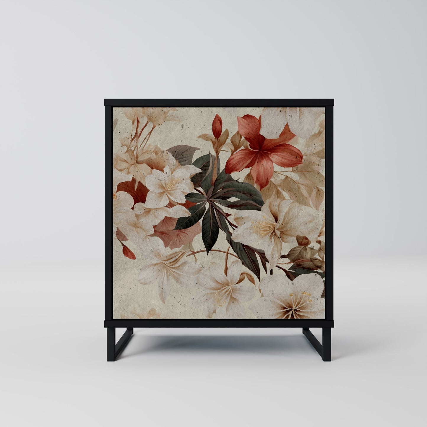 PETAL HARMONY 1-Door Sideboard in Black Finish