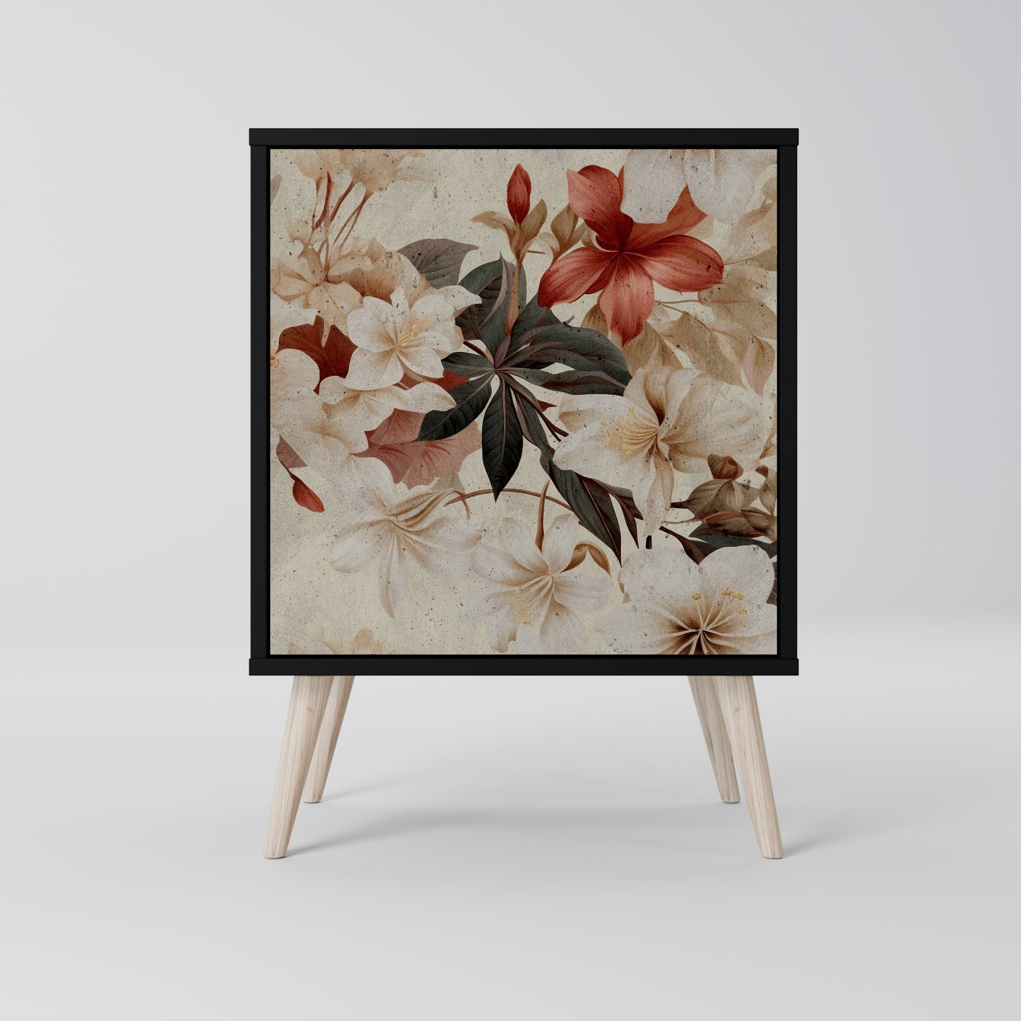 PETAL HARMONY 1-Door Sideboard in Black Finish