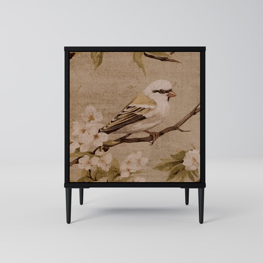 Credenza PETAL DISTINGUISH a 1 anta con finitura nera