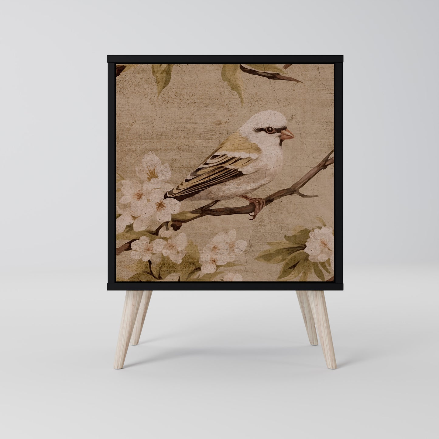 PETAL DISTINGUISH 1-Door Sideboard in Black Finish