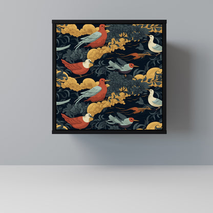 FOWLY DAZE 1-Door Sideboard in Black Finish