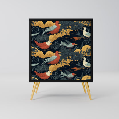 FOWLY DAZE 1-Door Sideboard in Black Finish