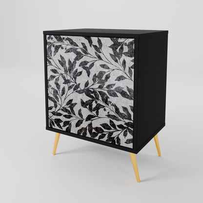 CHARCOAL SPROUT 1-Door Sideboard in Black Finish
