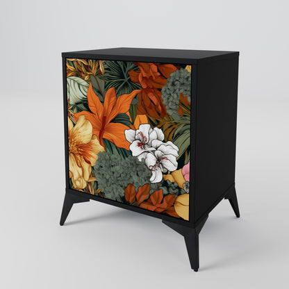 RADIANT FLORA 1-Door Sideboard in Black Finish