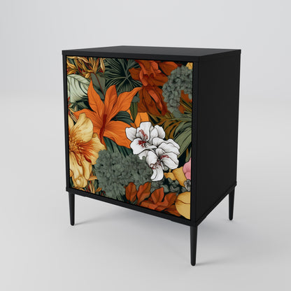 RADIANT FLORA 1-Door Sideboard in Black Finish